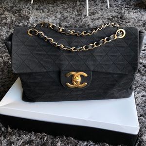 Authentic Chanel Denim Jumbo XL Maxi Flap Bag Rare